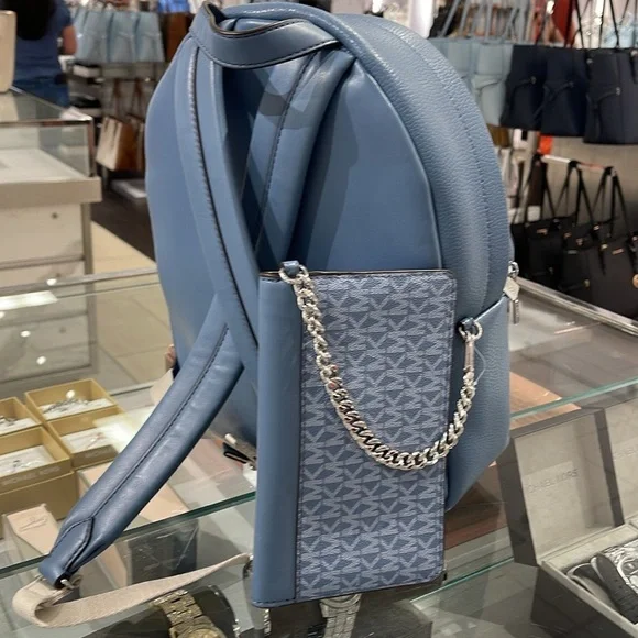 MICHAEL KORS DENIM COLOR 
Maisie Medium Pebbled Leather 2-in-1 Backpack - Picture 3 of 16